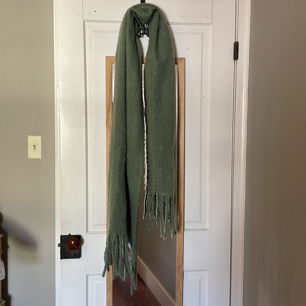 Large sage green Anthro scarf